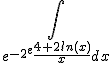  \int_{e^{-2}^e \frac{4+2ln(x)}{x} dx