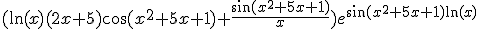 (\ln(x)(2x + 5) \cos(x^2+5x+1) + \frac{\sin(x^2+5x+1)}{x}) e^{\sin(x^2+5x+1)\ln(x)}