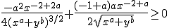 \frac{-a^{2}x^{-2+2a}}{4(x^{a}+y^{b})^{3/2}}   + \frac{(-1+a)ax^{-2+a}}{2\sqrt{x^{a}+y^{b}}} \geq 0 