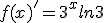 f(x)'=3^xln3